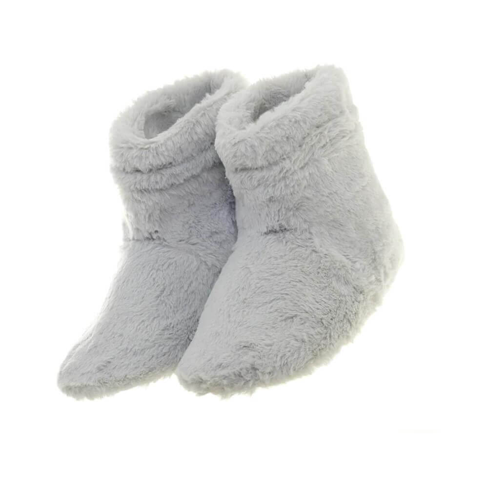 Aroma Home Grey Faux Fur Slipper Boots